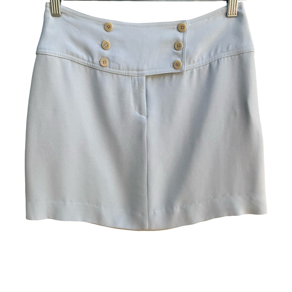 Parallel Y2K 90s Coquette Preppy Pastel Blue Sailor Button Micro Mini Skirt 6